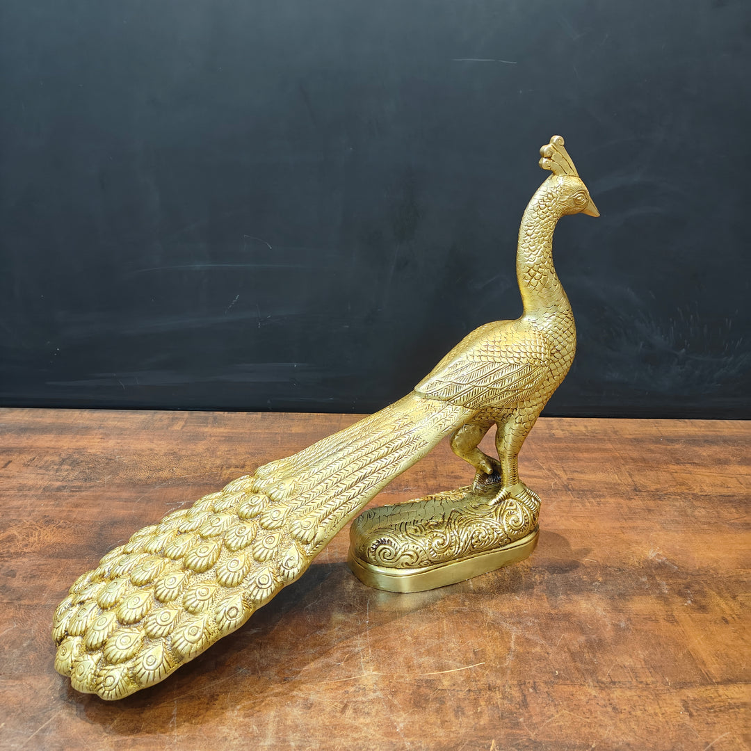 Brass Peacock Figurine Showpiece For Home Decor 20 Inch