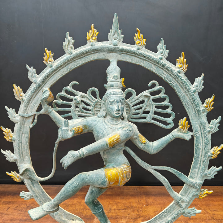 Brass Nataraja Idol Dancing Shiva Sculpture Antique Finish 2 Feet