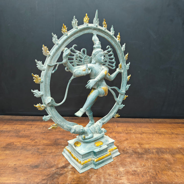 Brass Nataraja Idol Dancing Shiva Sculpture Antique Finish 2 Feet