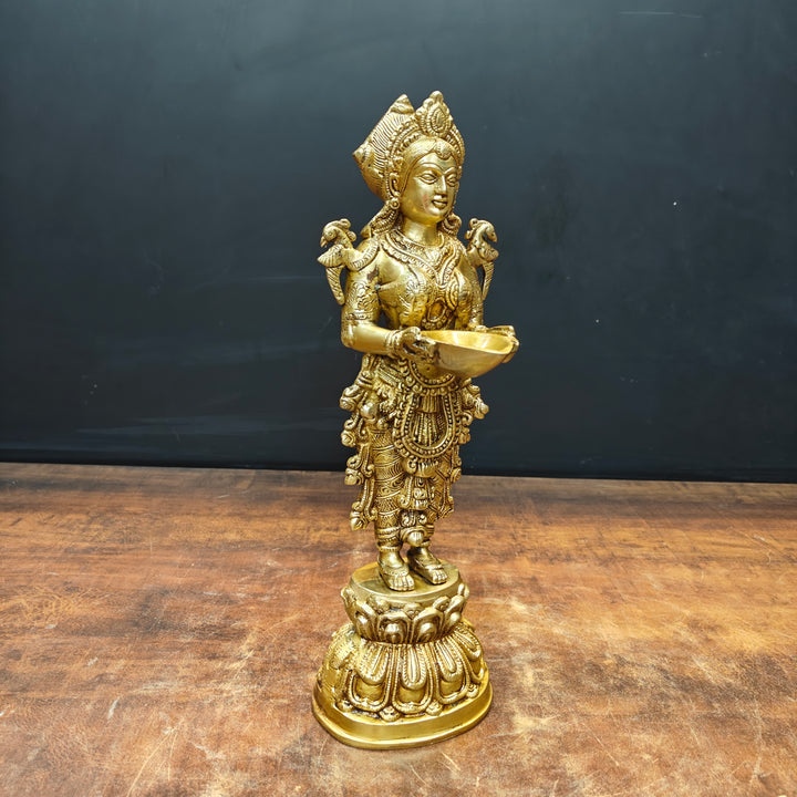 Brass Deeplakshmi Statue Showpiece For Home Decor 15 Inch