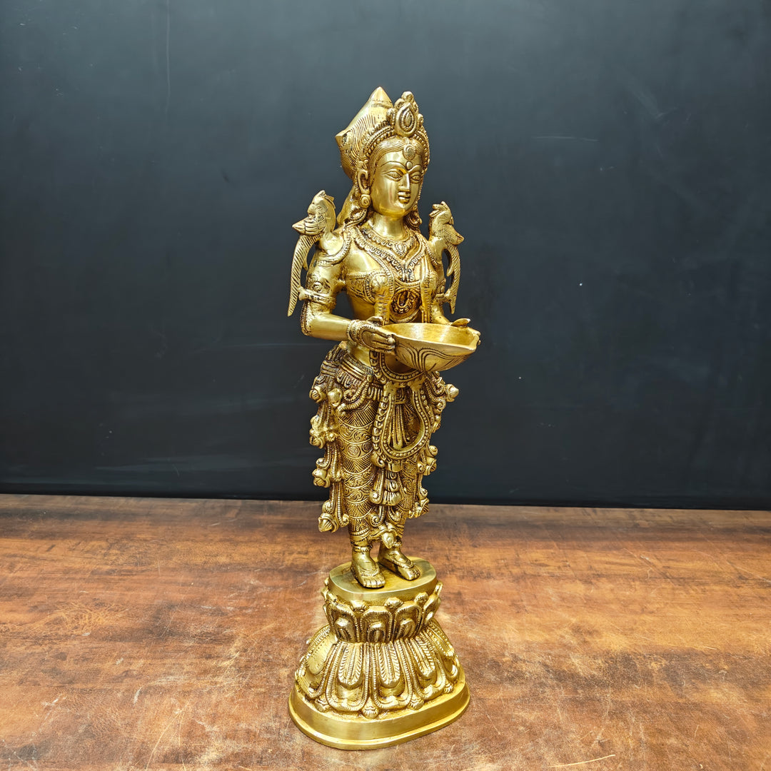 Brass Deep Lakshmi Statue Showpiece For Home Decor 20 Inch