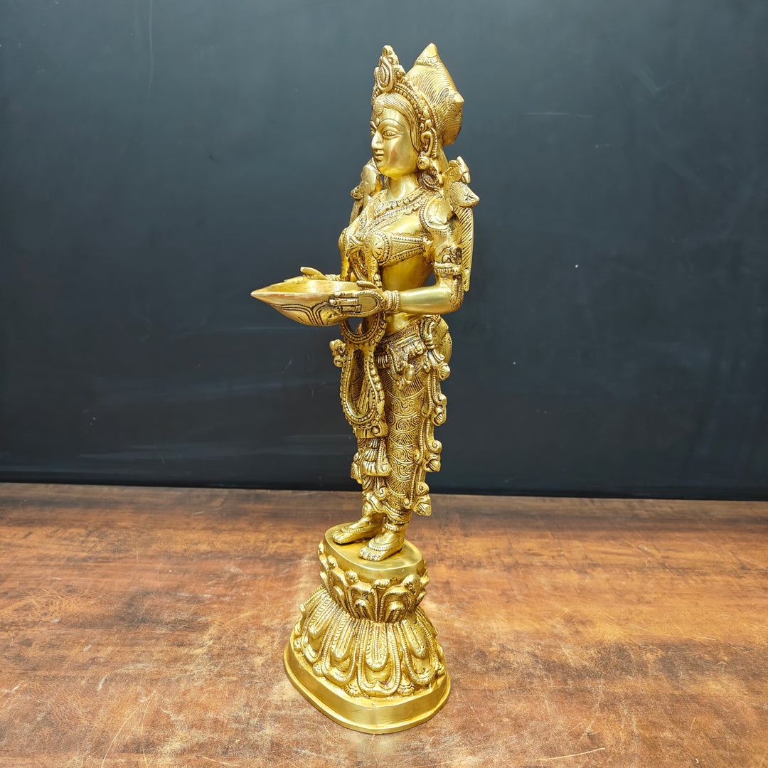 Brass Deep Lakshmi Statue Showpiece For Home Decor 20 Inch