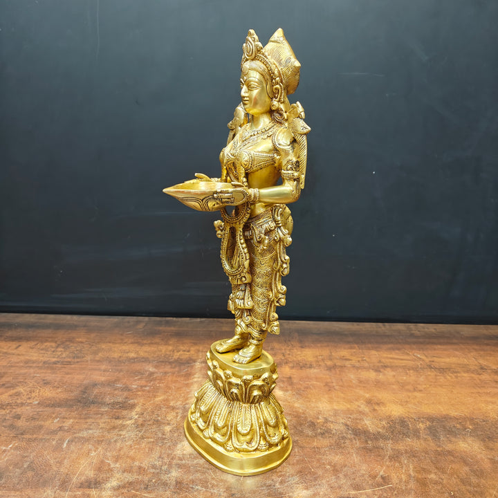 Brass Deep Lakshmi Statue Showpiece For Home Decor 20 Inch