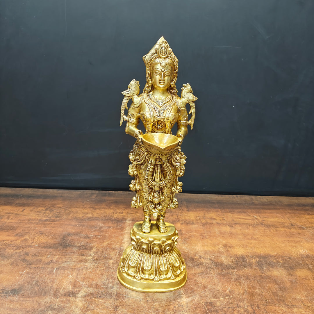 Brass Deep Lakshmi Statue Showpiece For Home Decor 20 Inch