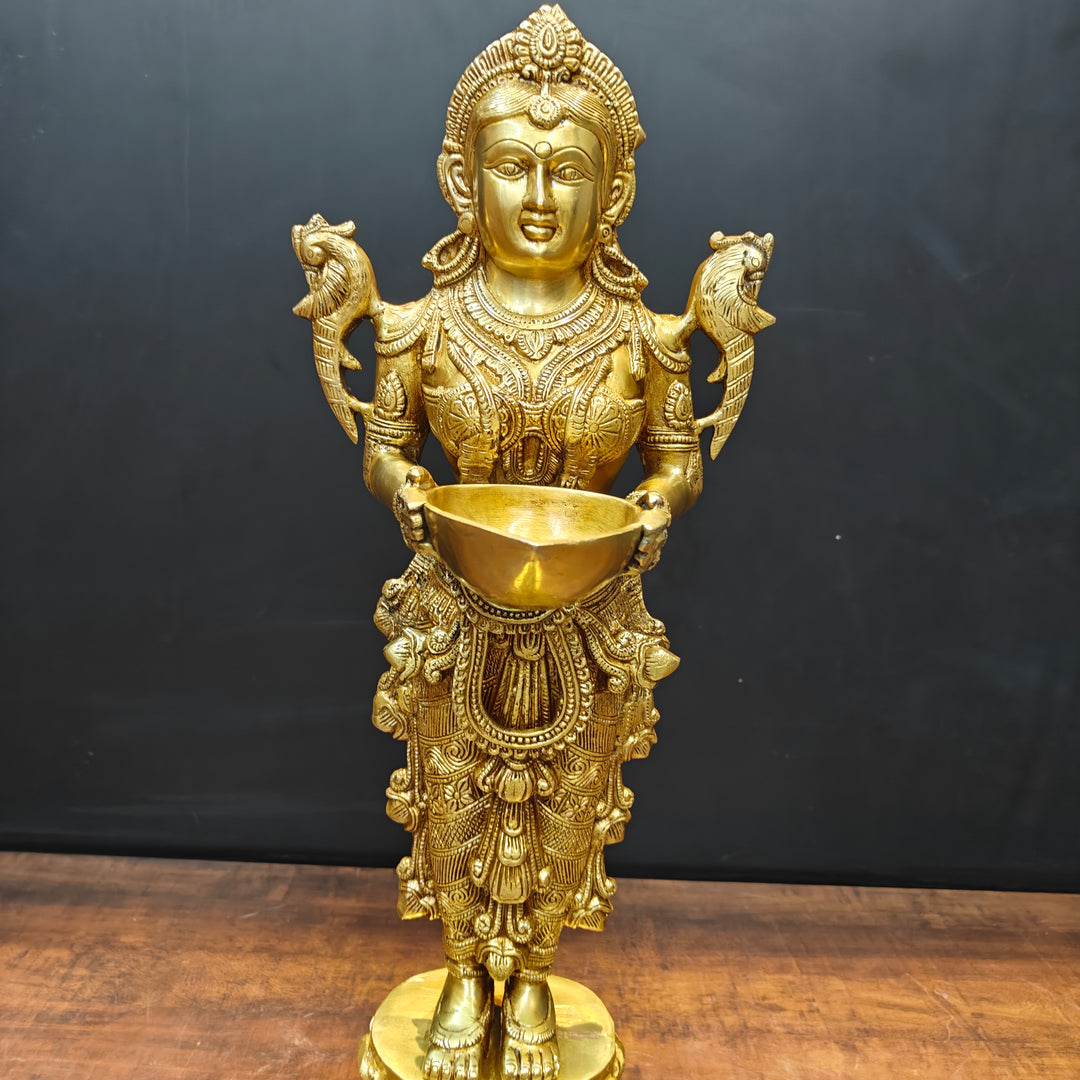 Brass Deep Lakshmi Sculpture Showpiece 25 Inch