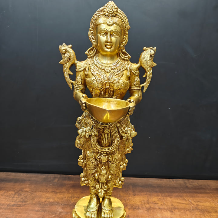 Brass Deep Lakshmi Sculpture Showpiece 25 Inch