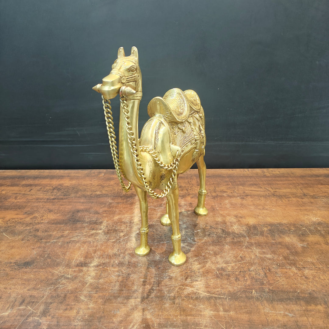 Brass Camel Sculpture Vastu Recommended Showpiece Home Decor 17 Inch