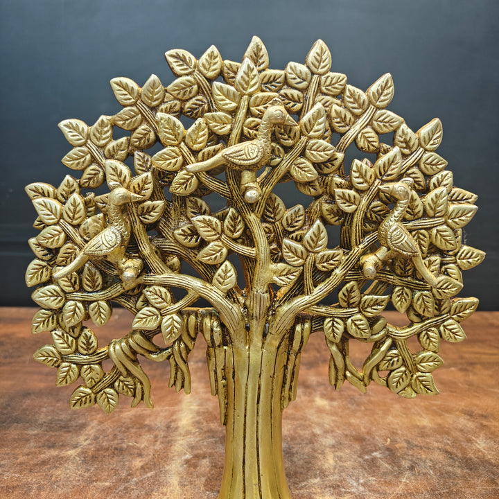Brass Handcrafted Kalpavriksha Life Of Tree Decorative Showpiece 12 Inch