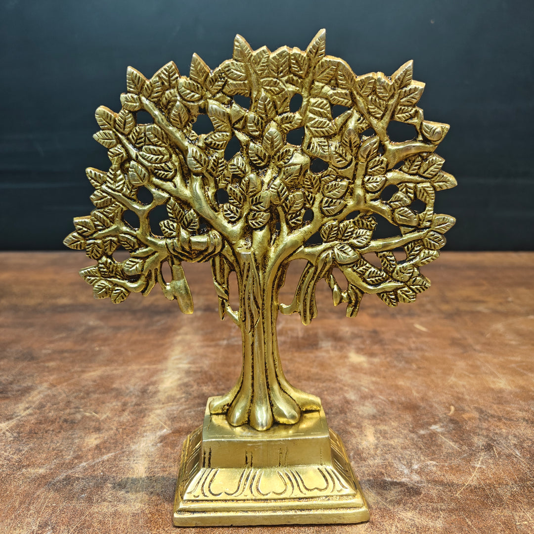 Brass Handcrafted Kalpavriksha Life Of Tree Decorative Showpiece 8 Inch
