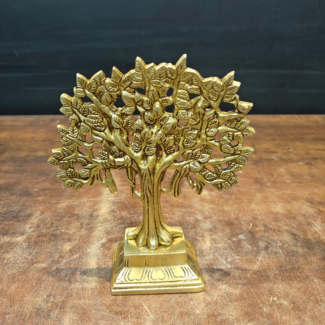 Brass Handcrafted Kalpavriksha Life Of Tree Decorative Showpiece 8 Inch