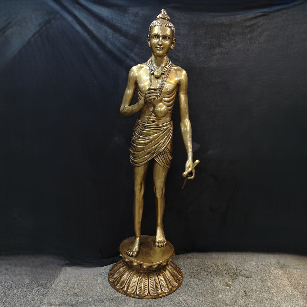 Brass Large Hindu Lord Swami Narayan Statue Nilkanth Varni 6.5 Feet