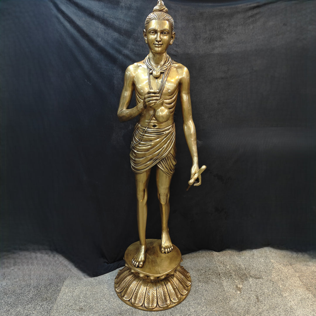 Brass Large Hindu Lord Swami Narayan Statue Nilkanth Varni 6.5 Feet