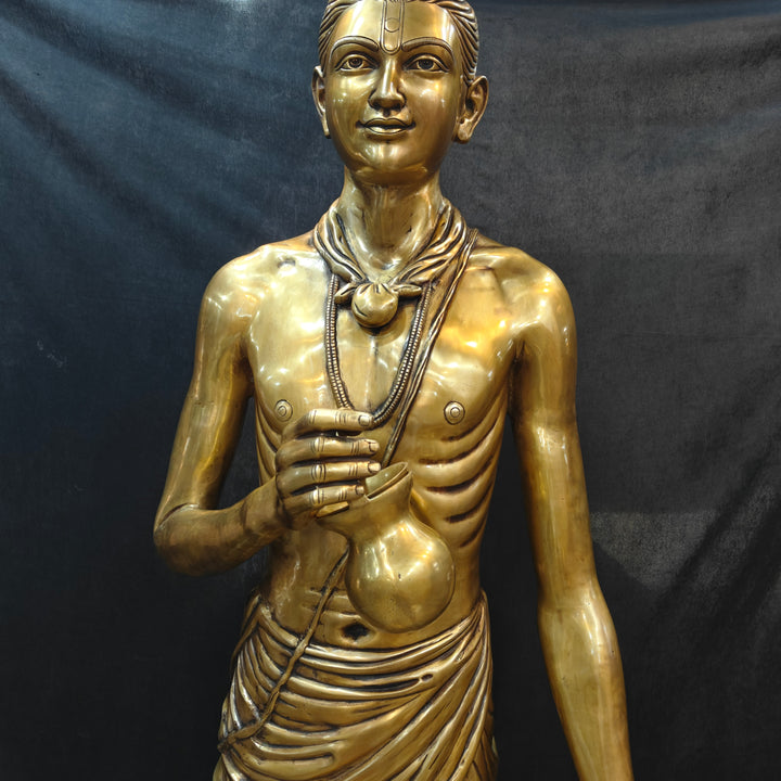 Brass Large Hindu Lord Swami Narayan Statue Nilkanth Varni 6.5 Feet