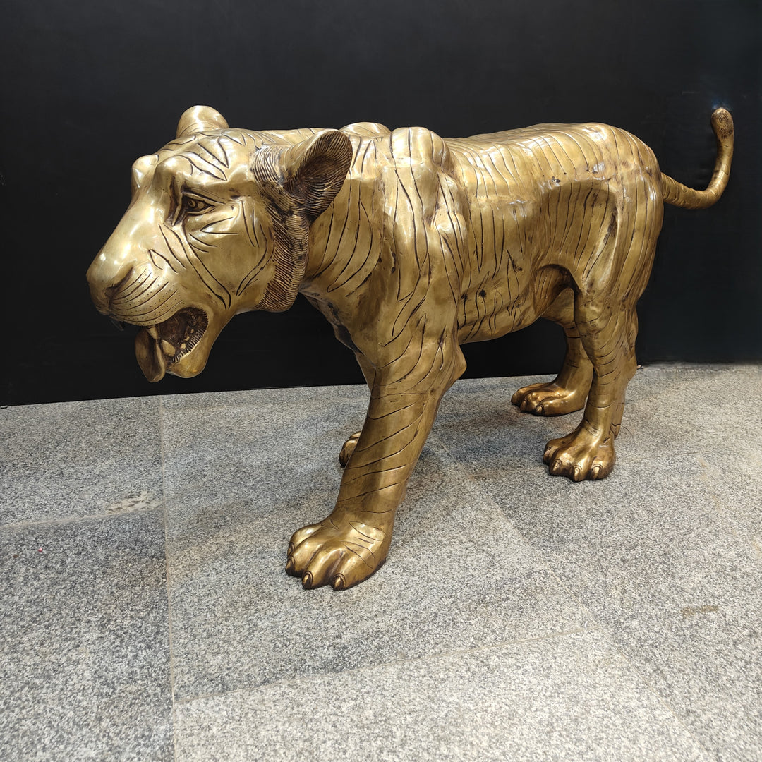 Brass Large Size Leopard Figurines Showpieces Decor 70 Inches