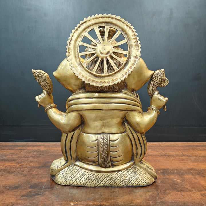 Brass Lord Ganesha Idol Antique Finish For Home Decor 2 Feet