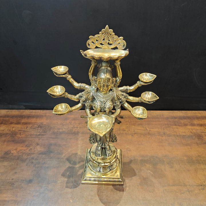Brass Deeplakshmi Pavaai Vilakku Statue For Pooja Room Home Decor 28 Inch