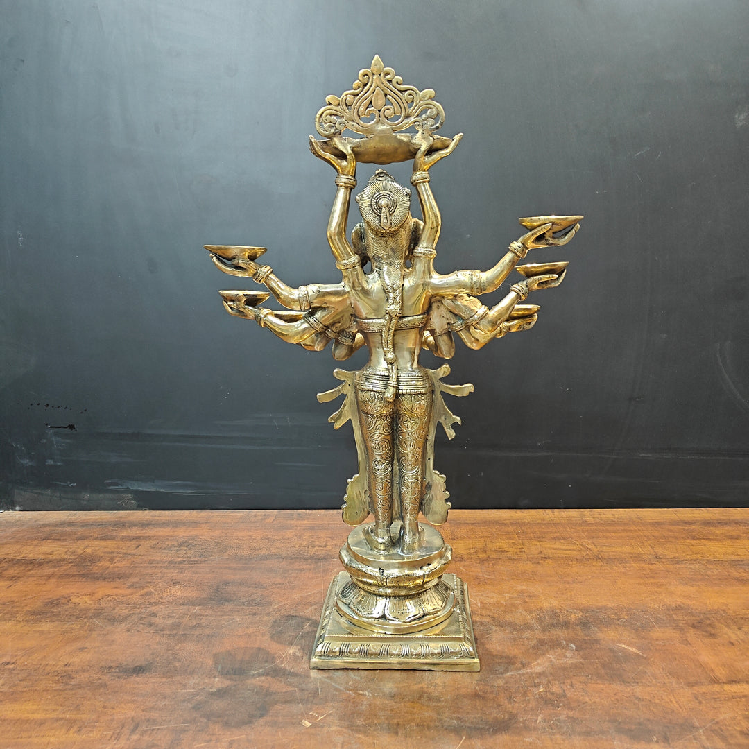 Brass Deeplakshmi Pavaai Vilakku Statue For Pooja Room Home Decor 28 Inch