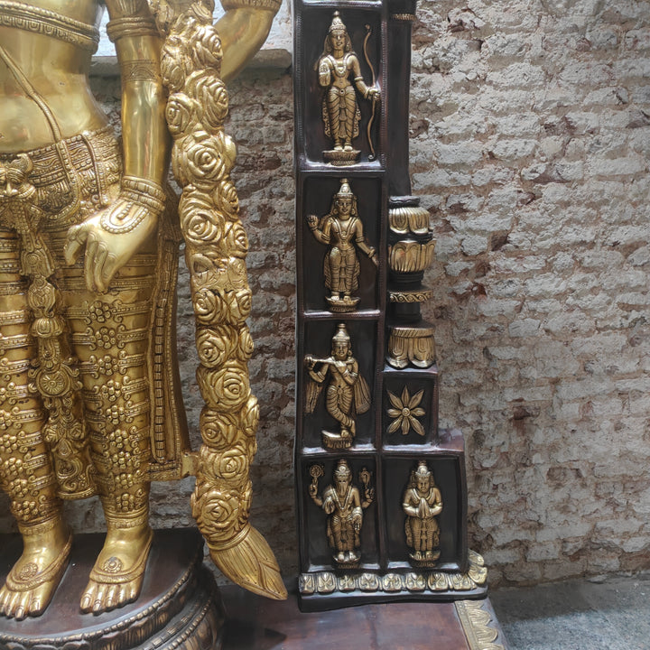 Brass Super Large Tirupati Balaji Venkateshvara Idol With Kirtimukha Throne 7.5 Feet