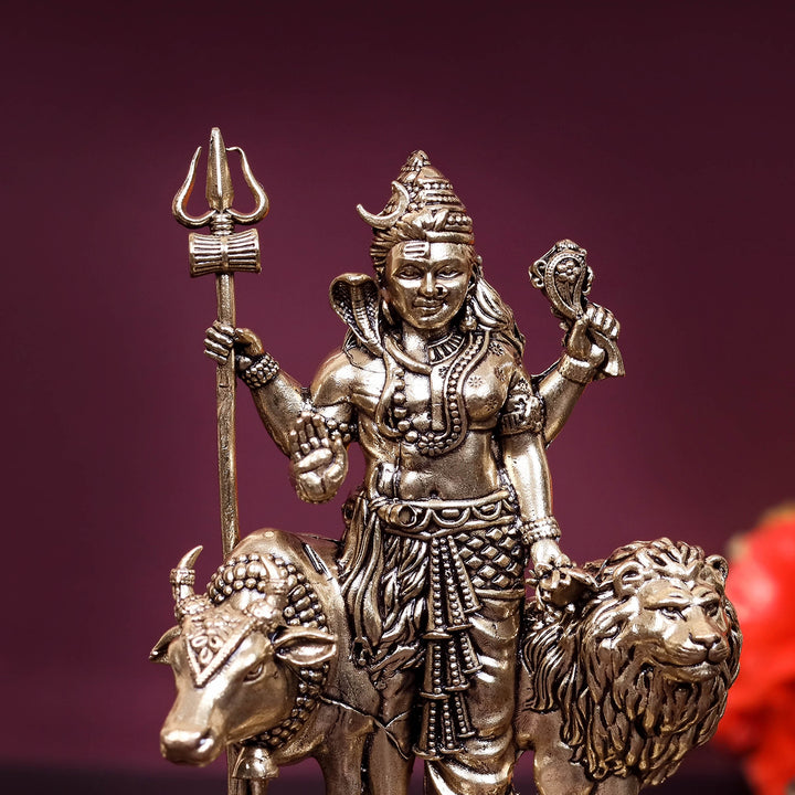 Brass Superfine Ardhanarishvara Statue Shiva Shakti Idol 4.5 Inch
