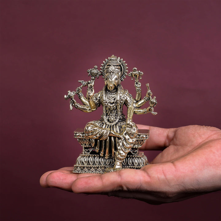 Brass Sueprfine Varaha Idol For Home Temple Decor 4 Inch