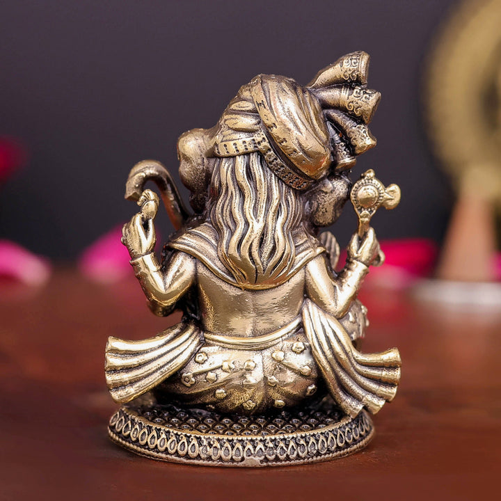 Brass Superfine Small Ganesha Idol Wearing a Turban 2 Inch
