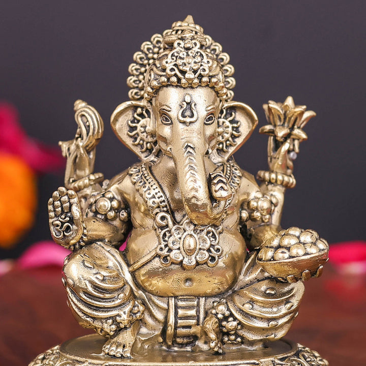 Brass Superfine Ganesha Idol 2.7 Inch