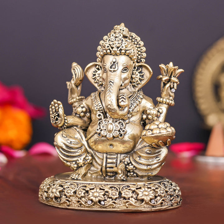 Brass Superfine Ganesha Idol 2.7 Inch