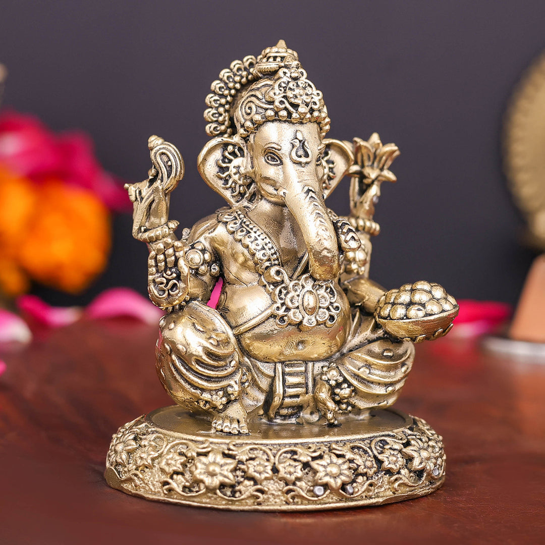 Brass Superfine Ganesha Idol 2.7 Inch
