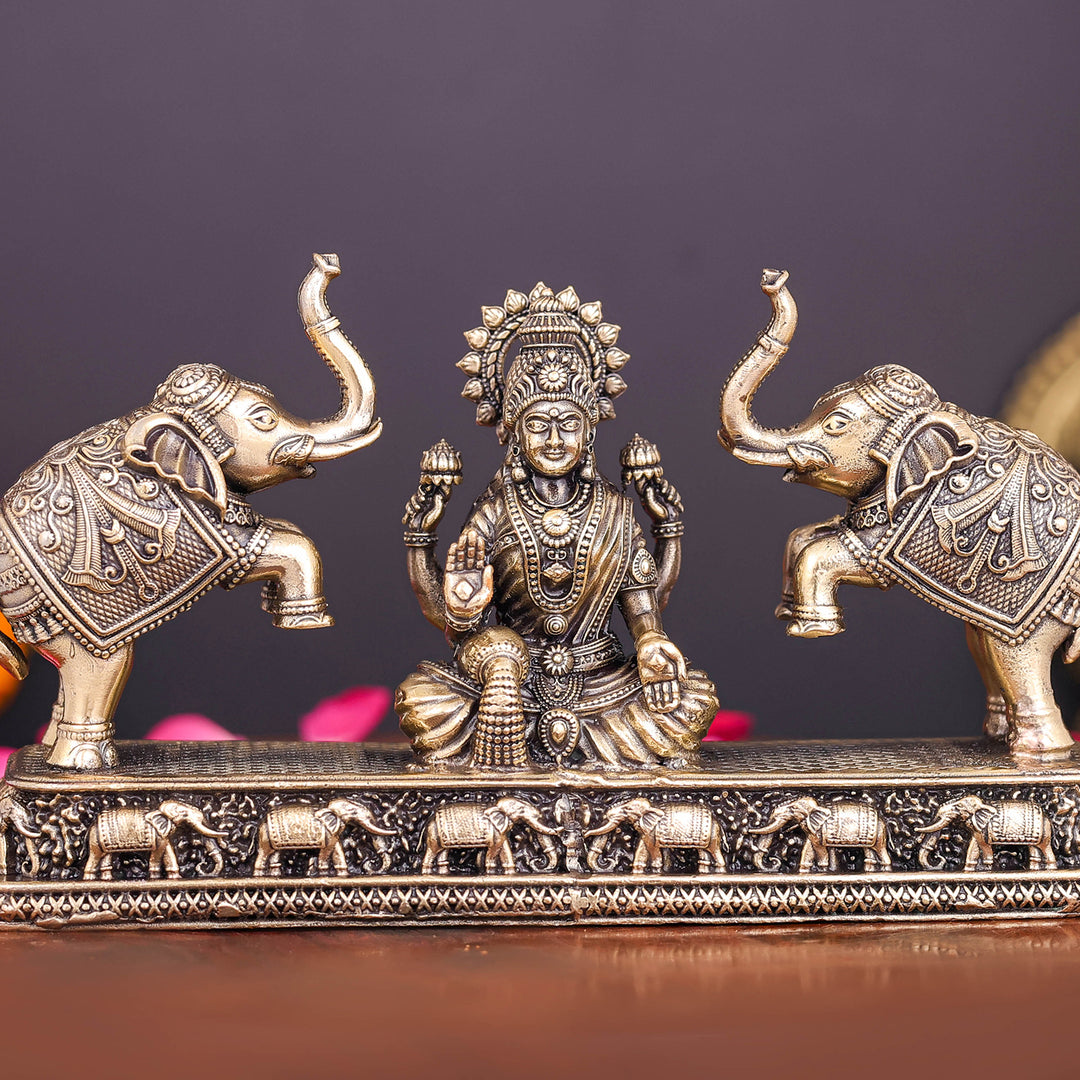 Brass Superfine Goddess Gajalakshmi Idol 6 Inch