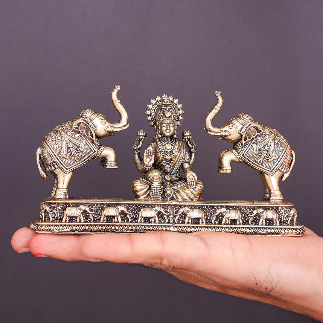 Brass Superfine Goddess Gajalakshmi Idol 6 Inch