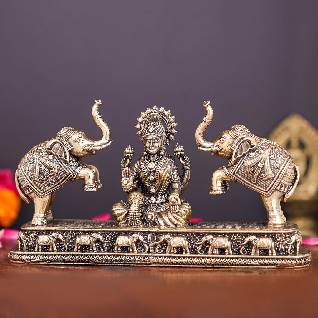 Brass Superfine Goddess Gajalakshmi Idol 6 Inch