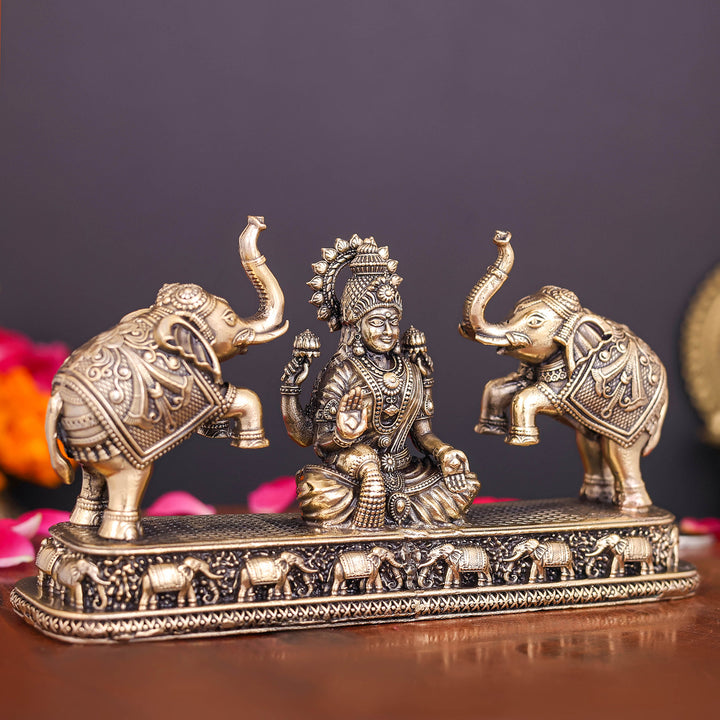 Brass Superfine Goddess Gajalakshmi Idol 6 Inch