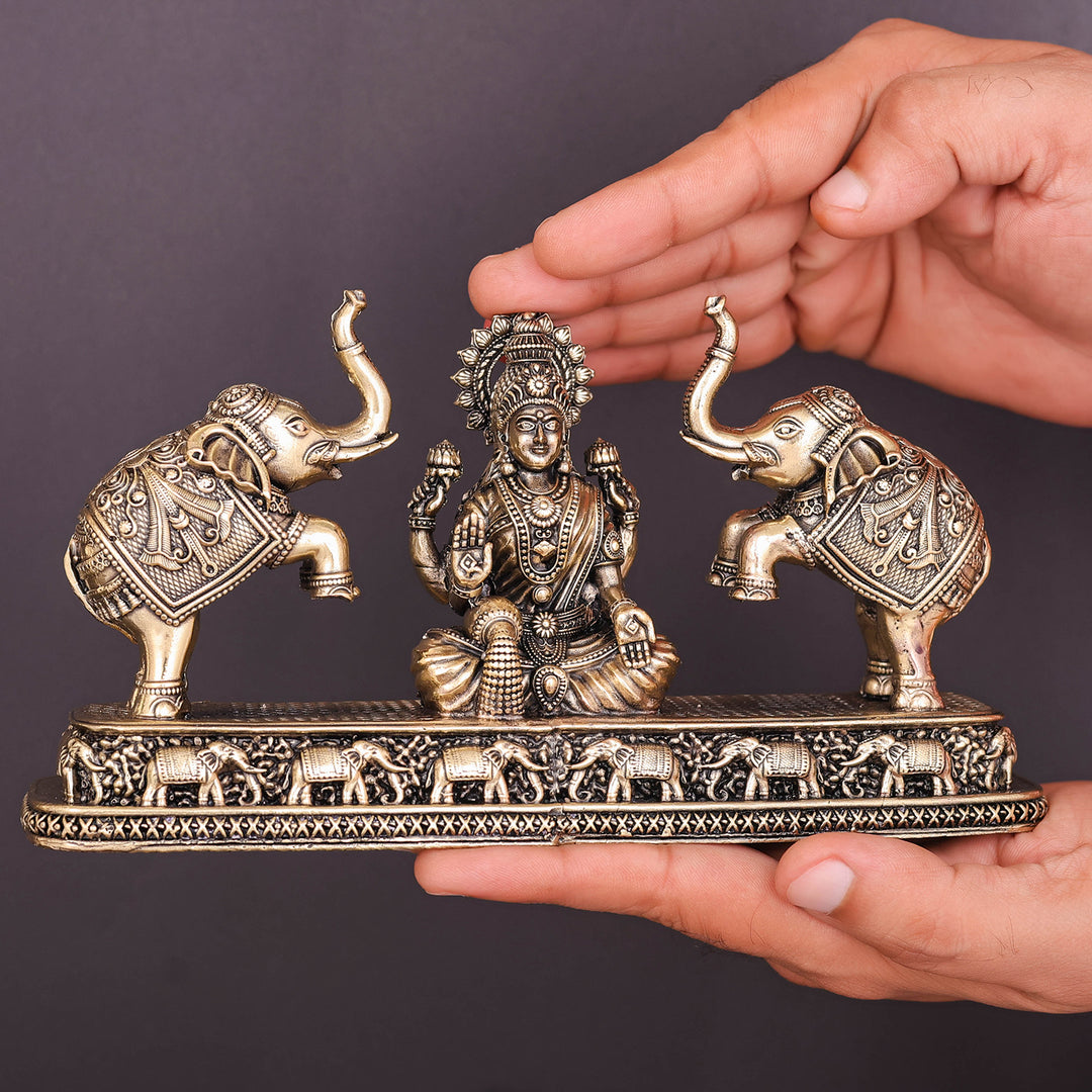 Brass Superfine Goddess Gajalakshmi Idol 8 Inches