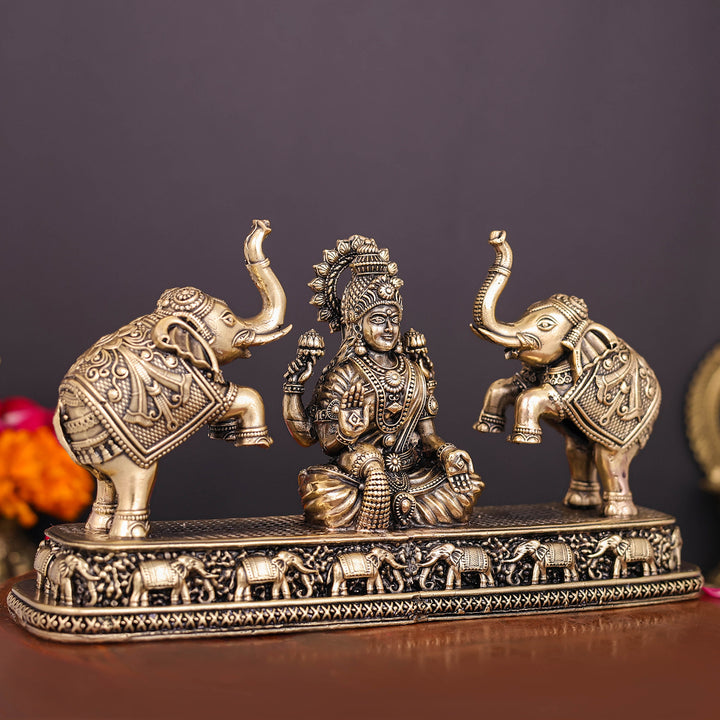 Brass Superfine Goddess Gajalakshmi Idol 8 Inches