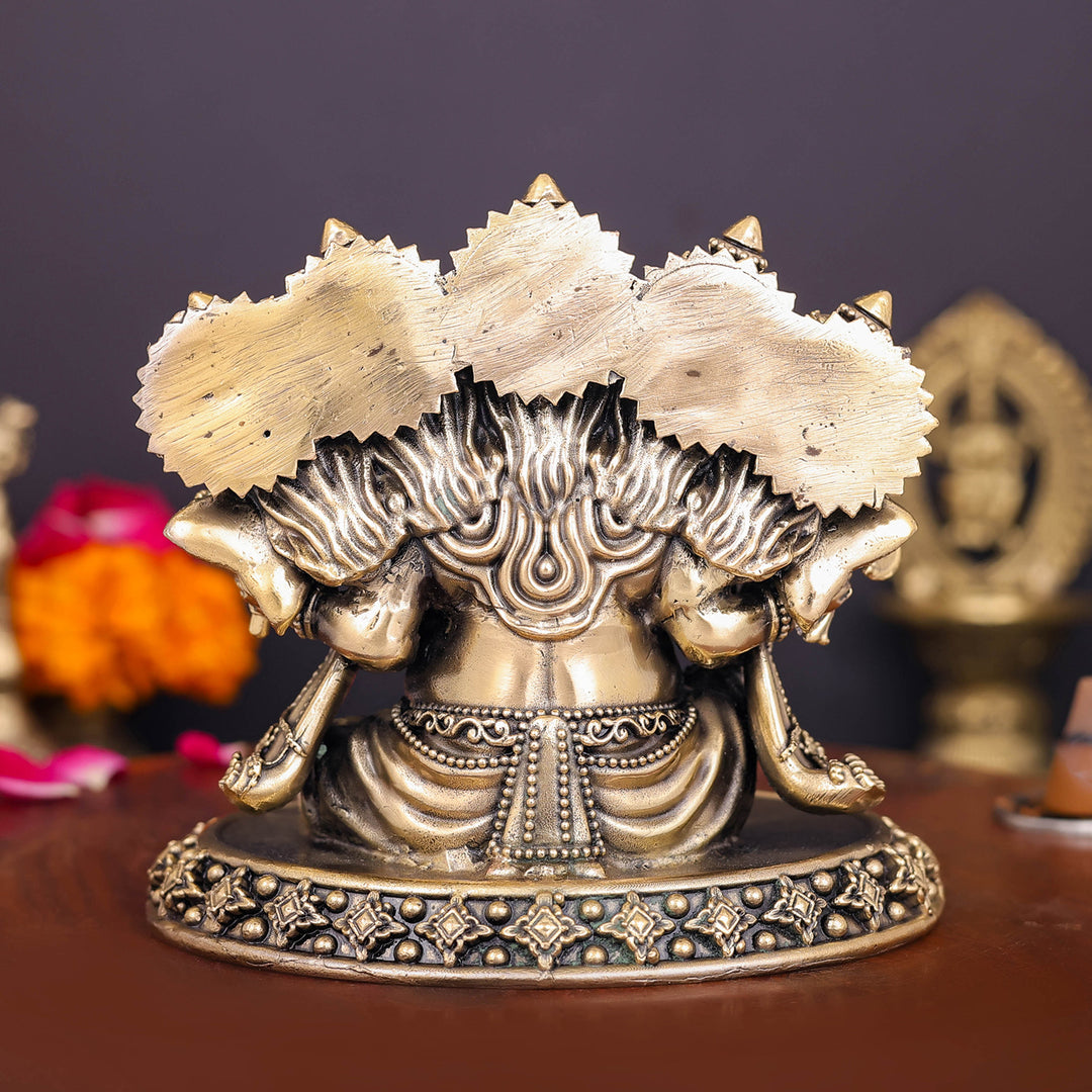 Brass Superfine Panchmukhi Ganesha Statue 4 Inch