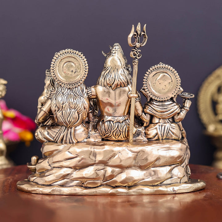 Brass Superfine Shiv Parivar Idol For Home Temple Decor 5 Inch