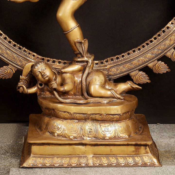 Brass Large Size Nataraja Idol Dancing Shiva Sculpture Antique Finish 6 Feet