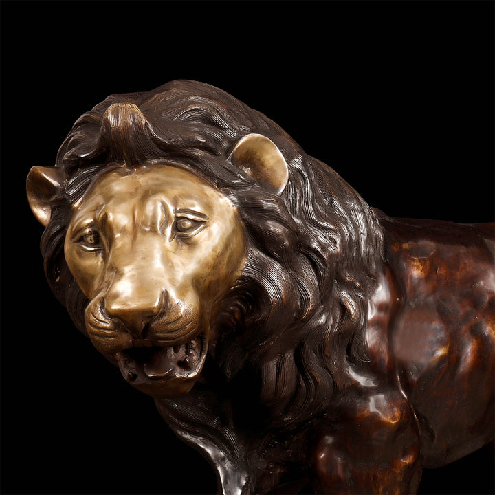 Brass Large Size Lion Statue Sculpture Decor Showpiece 77 Inches