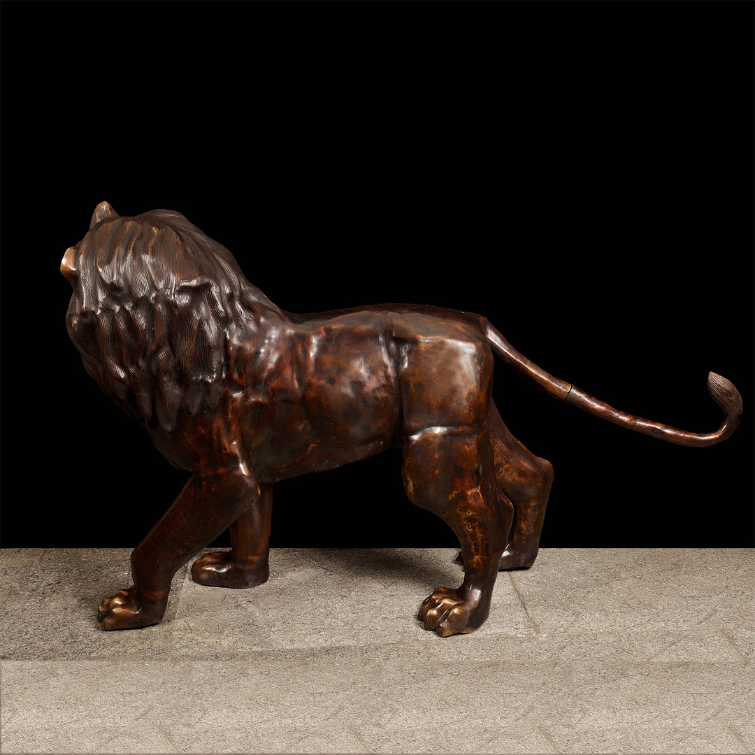Brass Large Size Lion Statue Sculpture Decor Showpiece 77 Inches