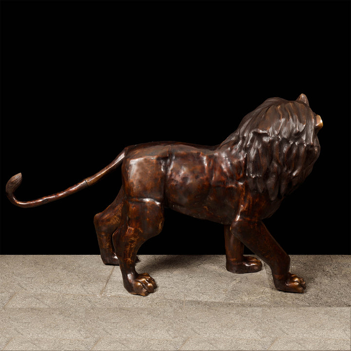 Brass Large Size Lion Statue Sculpture Decor Showpiece 77 Inches