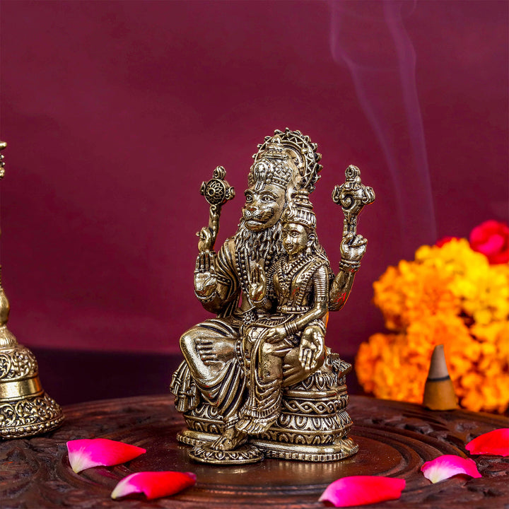 Brass Superfine Narasimha Lakshmi Idols 4 Inch