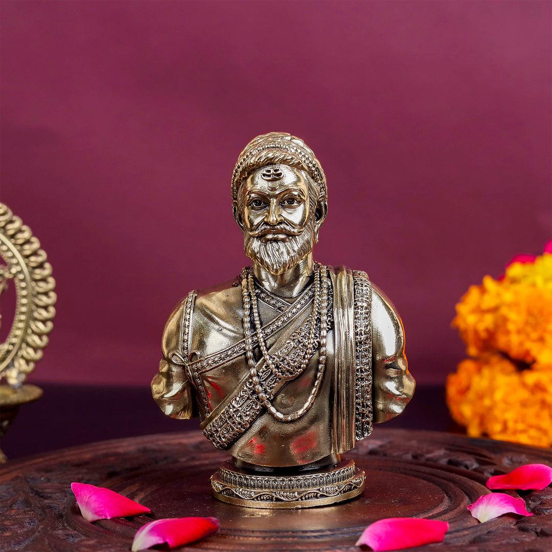 Brass Superfine Chatrapati Shivaji Maharaj Bust 4 Inch