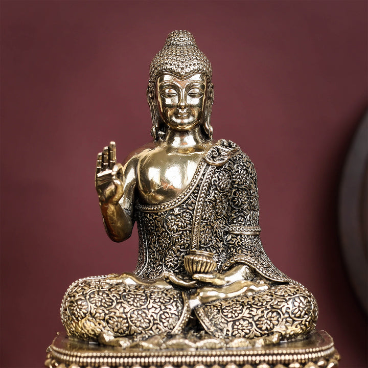 Brass Superfine Blessing Buddha Statue 6 Inch