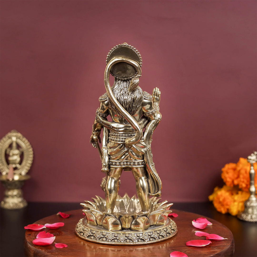 Brass Superfine Standing Hanuman Idol 8 Inch