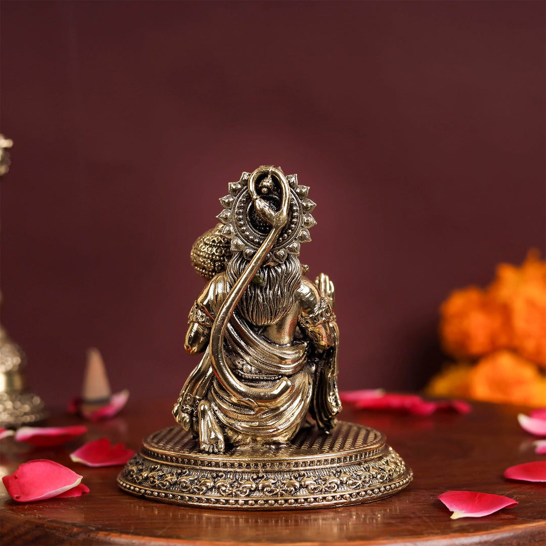 Brass Superfine Blessing Hanuman Idol 3.5 Inch