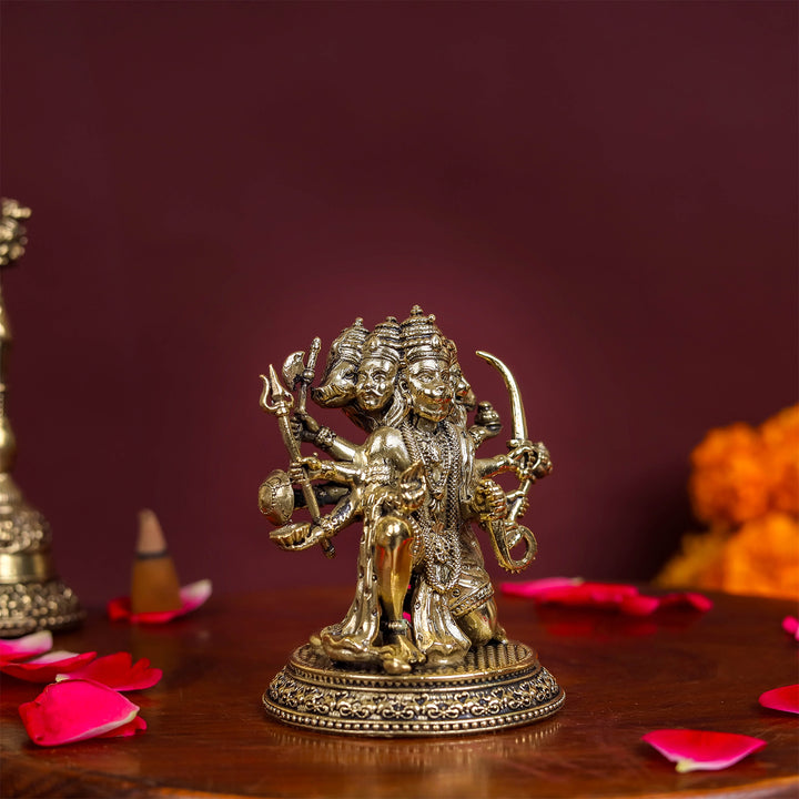 Brass Superfine Panchmukhi Hanuman Idol 3 Inch