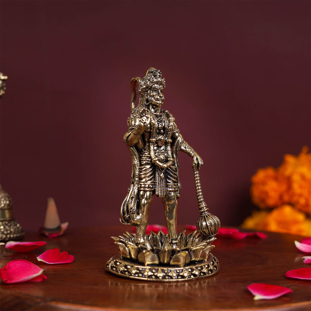 Brass Superfine Standing Hanuman Idol 4 Inch