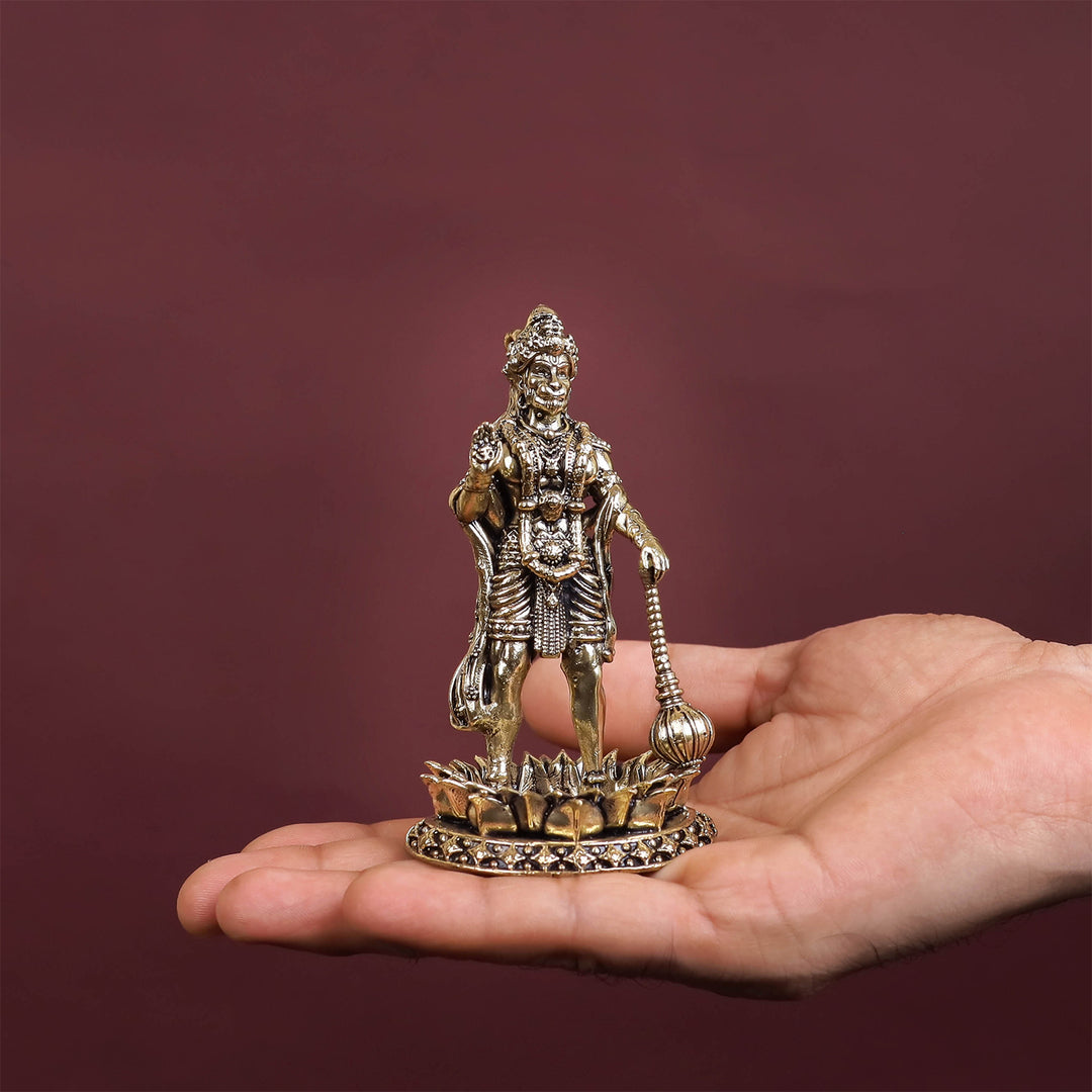 Brass Superfine Standing Hanuman Idol 4 Inch