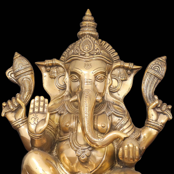 Brass Ganesha Idol For Home Decor Showpiece 1 Feet