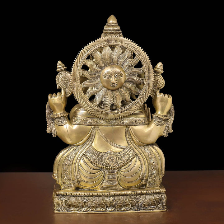 Brass Blessing Ganesha Statue For Home Decor 20 Inch